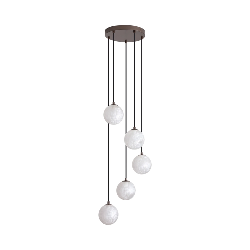 Design hanglamp Frosty 5-lichts brons Searchlight 5,05342E+12