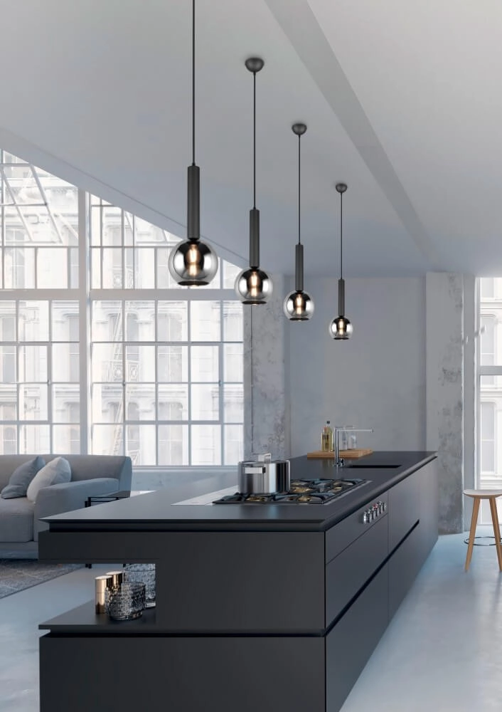 5-lichts hanglamp Clayton zwart Trio 4017807522471