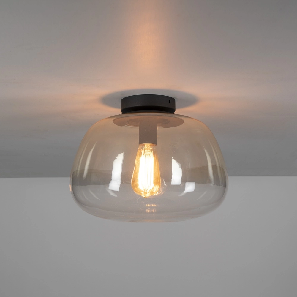 Glazen plafondlamp Pulse Ø 36cm - amber glas