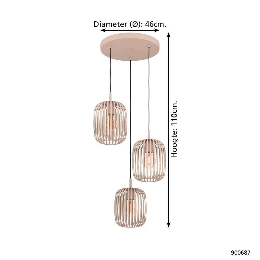 Zand hanglamp Romazzina 3-lichts Eglo 9008606258574