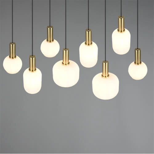 Eetkamer hanglamp Diva 8-lichts - wit glas Trio 4017807614527