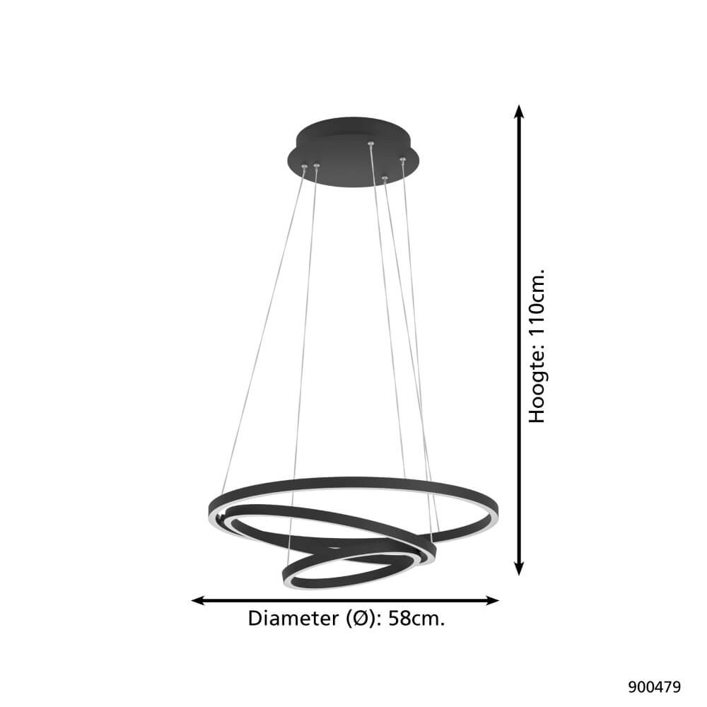 Hanglamp Zigbee Lobinero-Z zwart Eglo 9008606244157