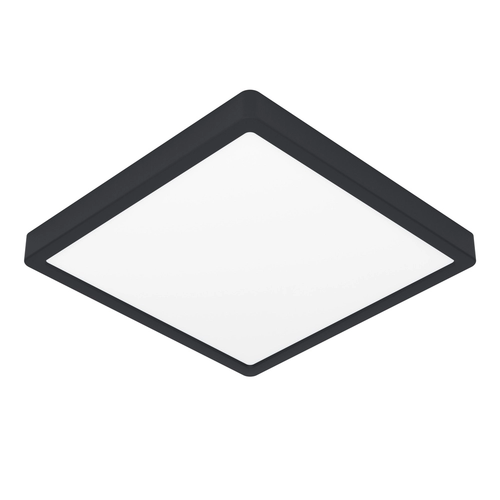 Plafonnière IP44 Fueva 6-Z vierkant - zwart - 29,5x29,5cm