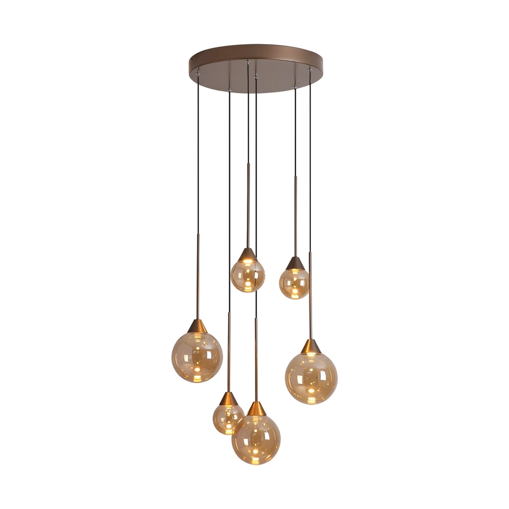 Design hanglamp Opux Lux 6-lichts brons