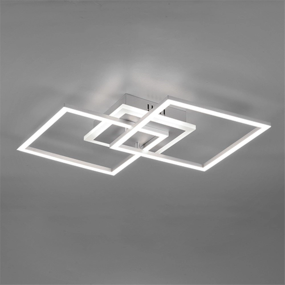 Vierkante plafonnière Venida 57cm grijs Trio 4017807451092