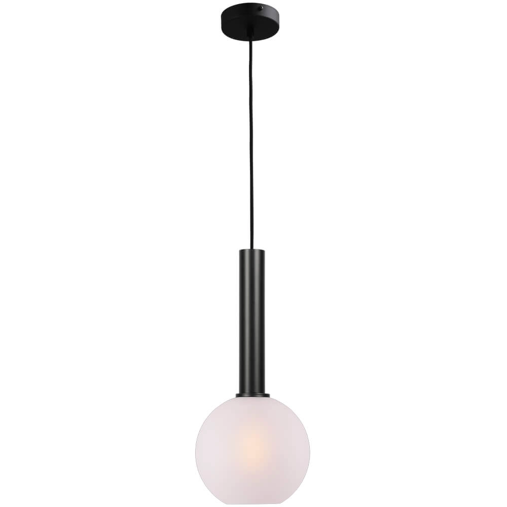 Hanglamp Ø 20cm Bella 2 Zwart met mat wit glas Hanglamp Ø 20cm Bella 2 Zwart met mat wit glas