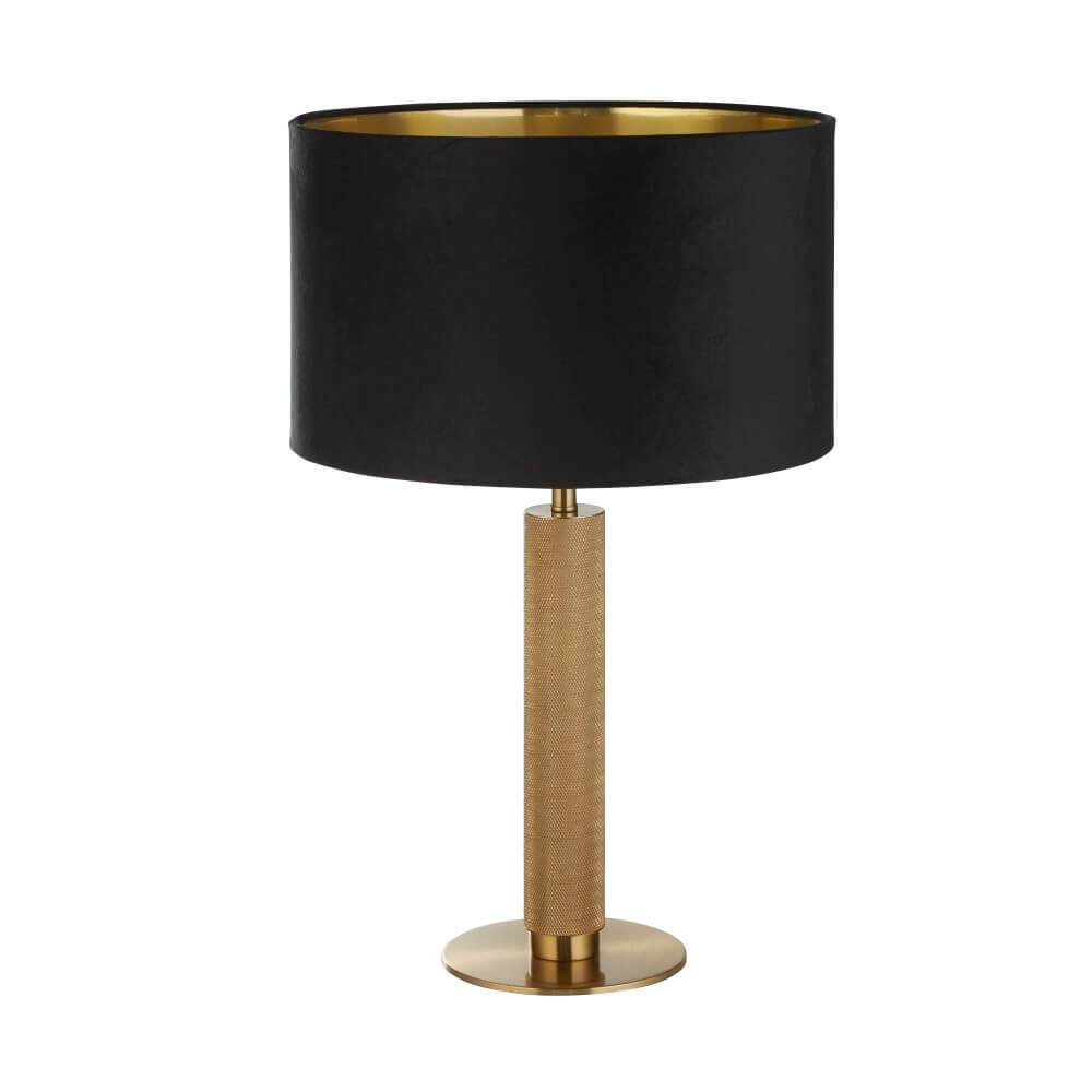 Gouden tafellamp London met zwarte kap Gouden tafellamp London met zwarte kap