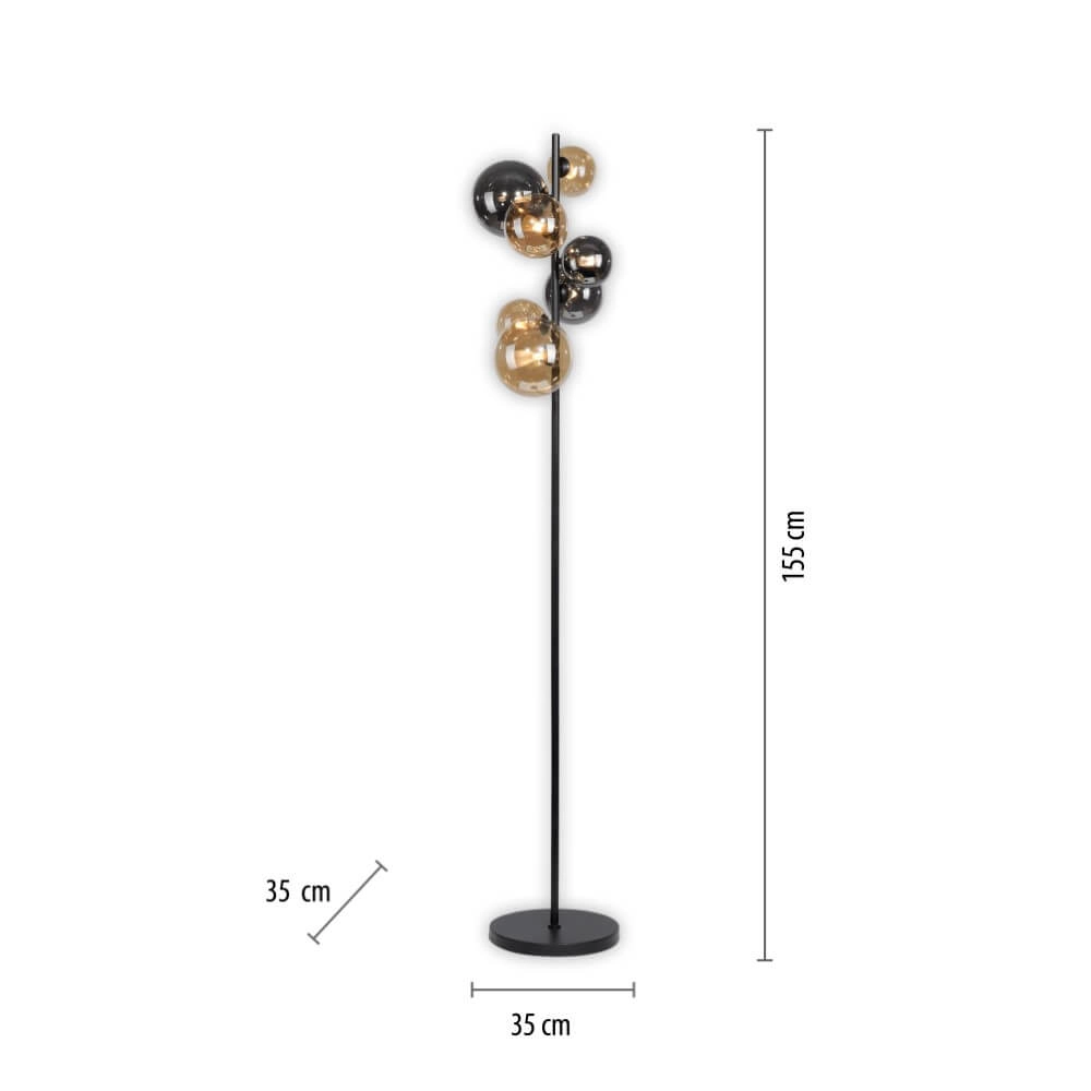 Zwarte vloerlamp Popsicle design Paul Neuhaus 4012248375532