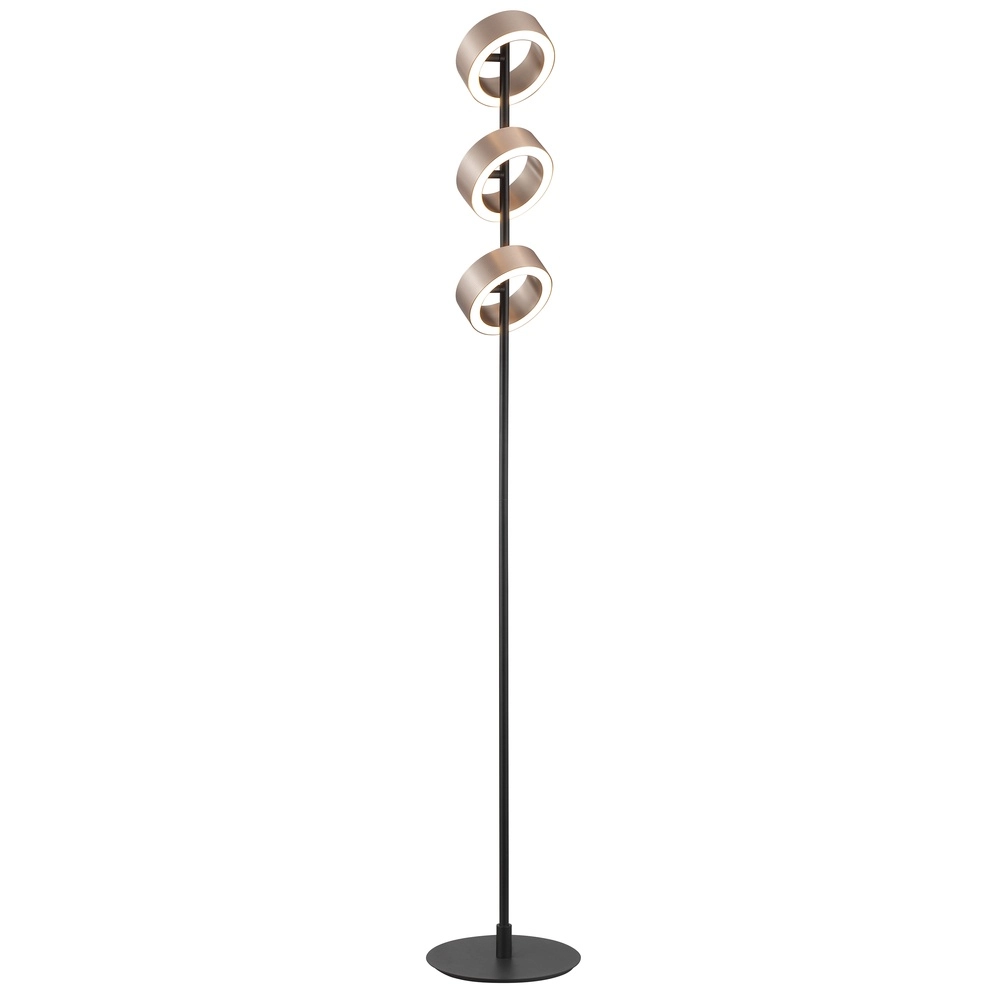 Design vloerlamp Axion zwart met bruin Brilliant 4004353477171