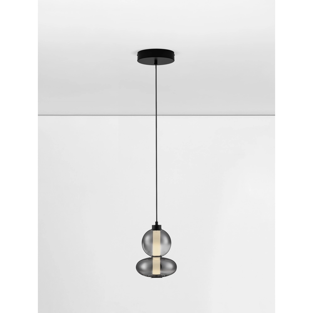 Hanglamp Bally smoke glas 27,5cm Lyora 5212017449153