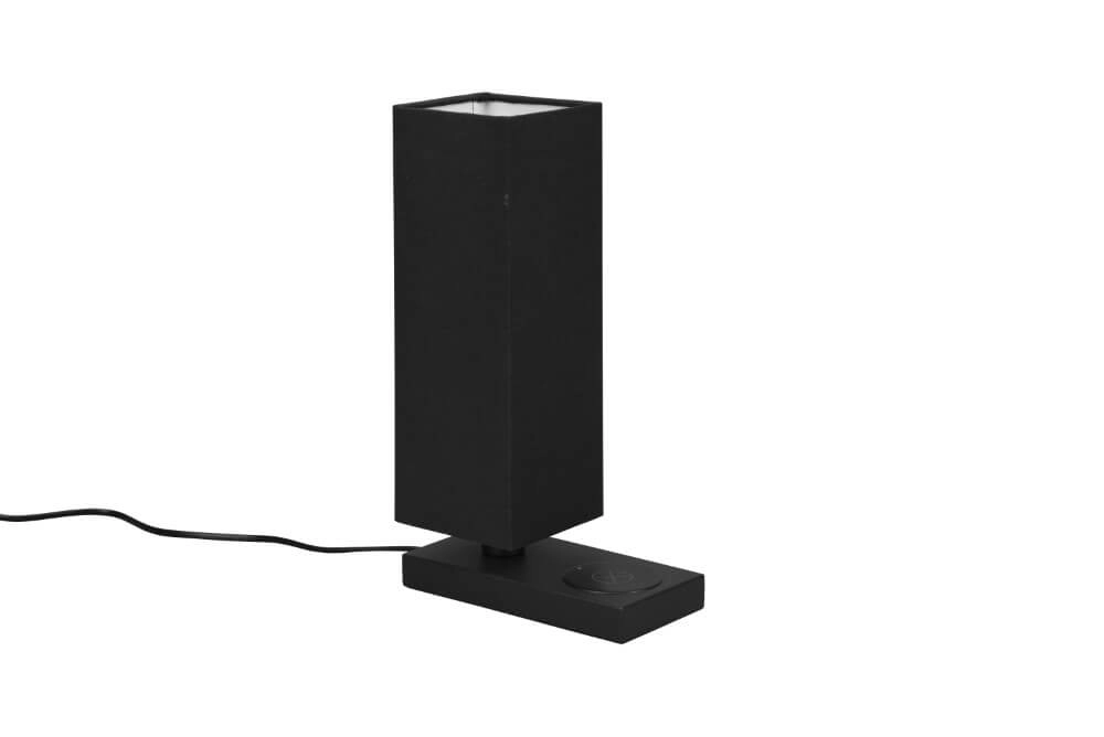 Zwarte schemerlamp Haley met Qi charger Trio 4017807540345