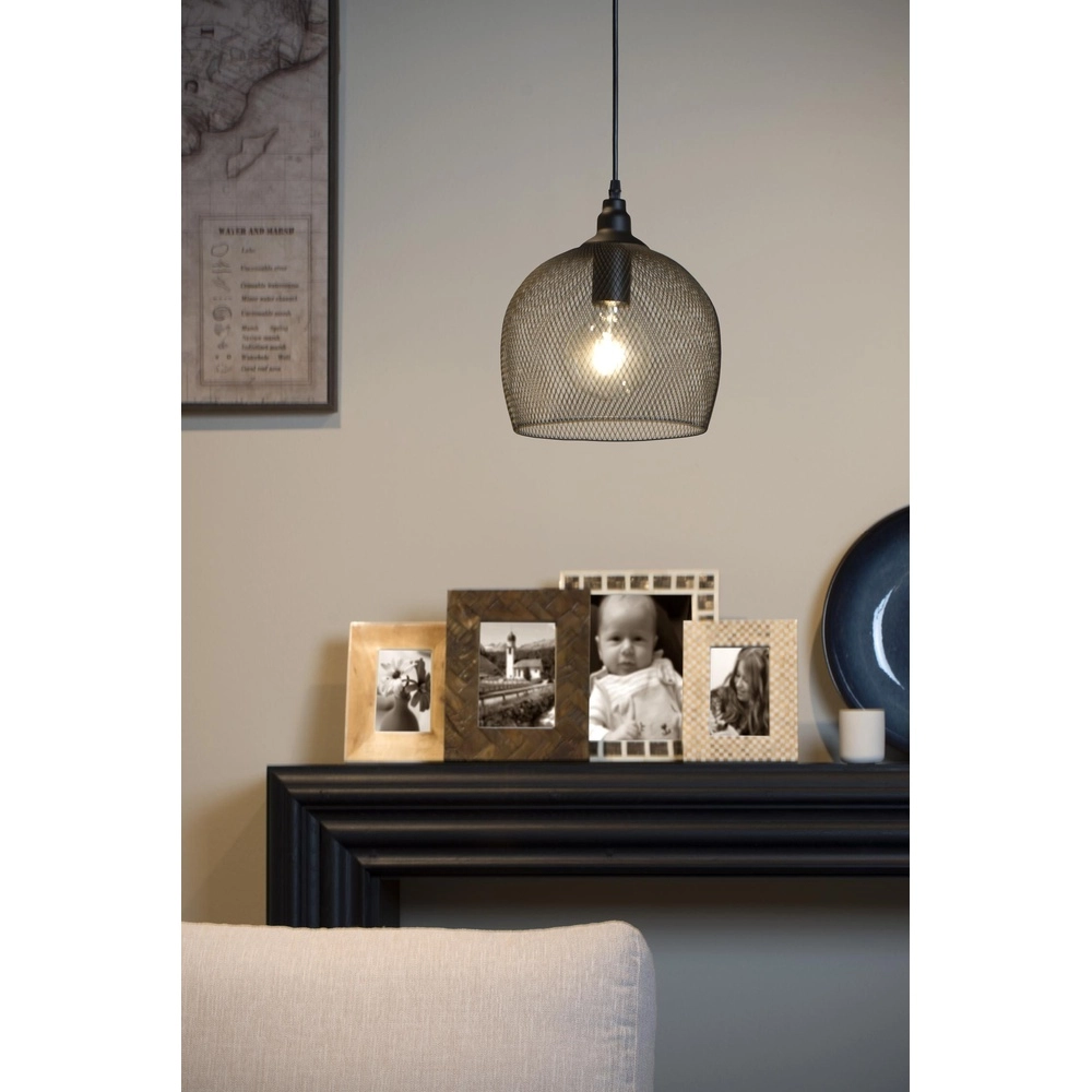 Gaas hanglamp Mesh Ø 22cm zwart Lucide 5411212430380