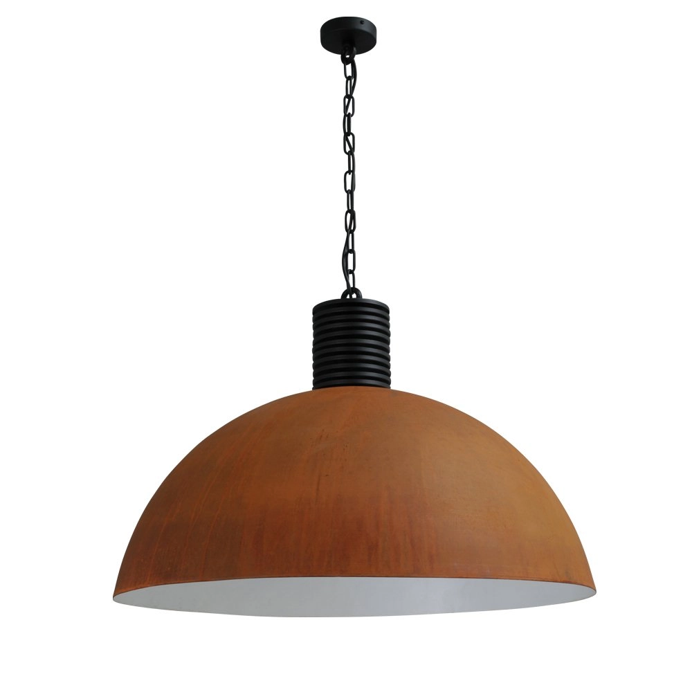 Roestige industrie hanglamp Industria 80 roestbruin met zwart