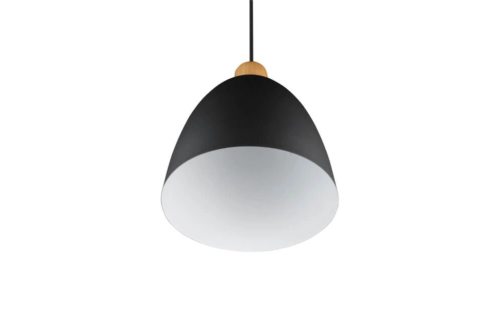 Hanglamp Jagger zwart met houtbruin Trio 4017807503197