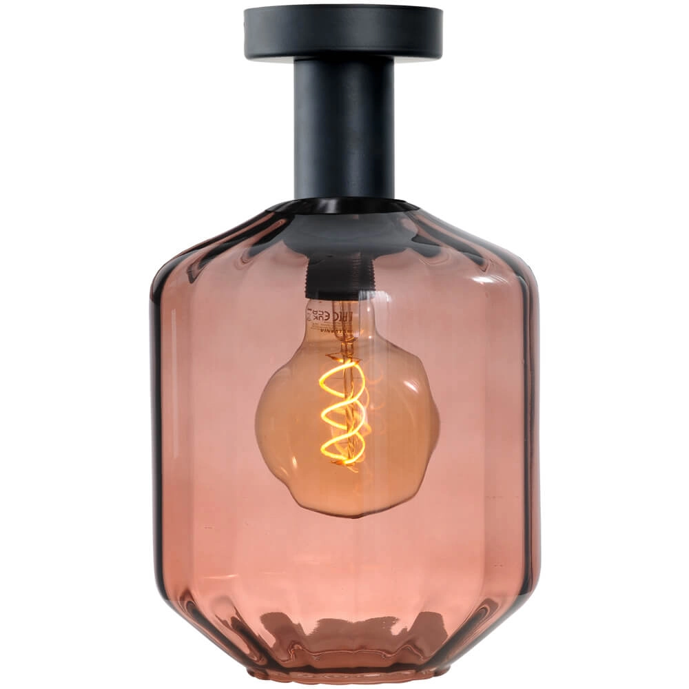 Plafondlamp - Ø 19cm - Porto met Jagger red glas