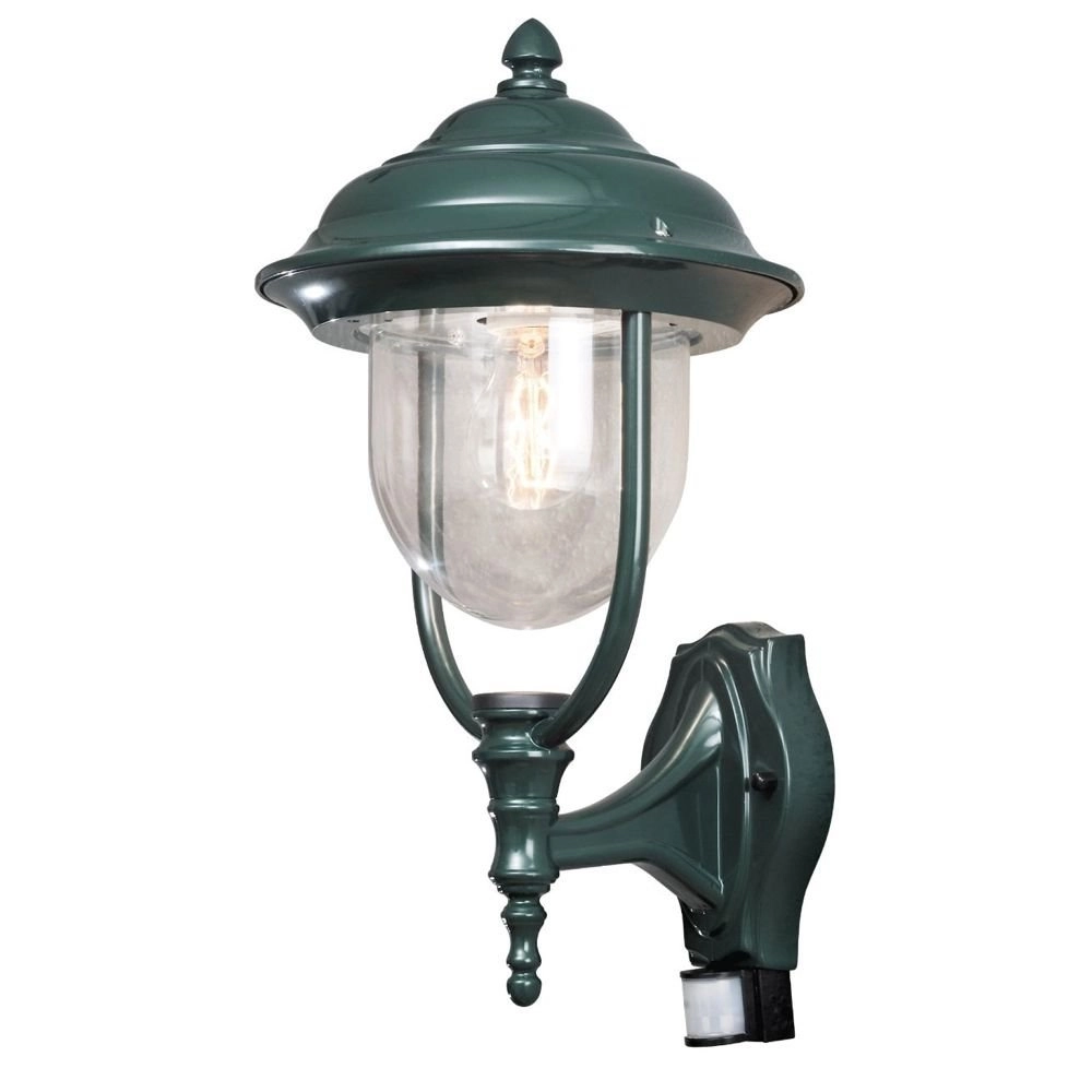 Klassieke muurlamp Parma groen met bewegingsmelder Klassieke muurlamp Parma groen met bewegingsmelder
