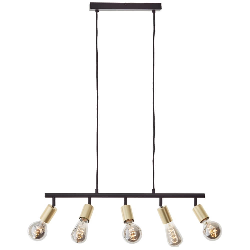 5-lichts hanglamp Tiffany zwart met goud Brilliant 4004353406416