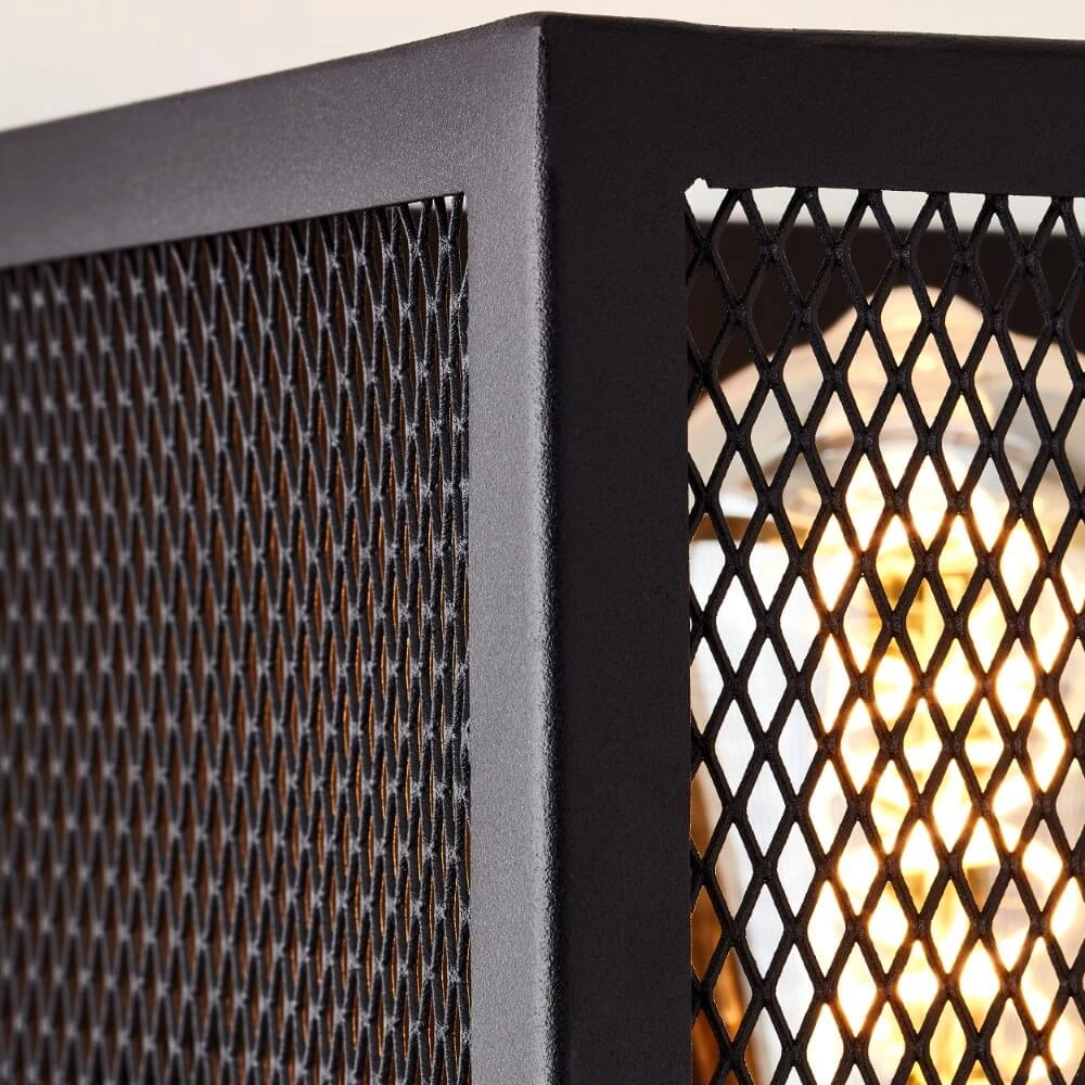 Vierkante muurlamp Maze zwart Brilliant 4004353409493