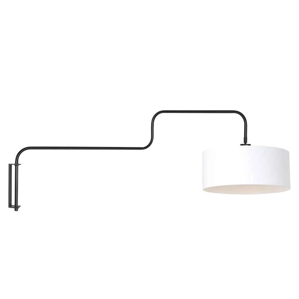 Wandlamp Bloeba zwart met wit