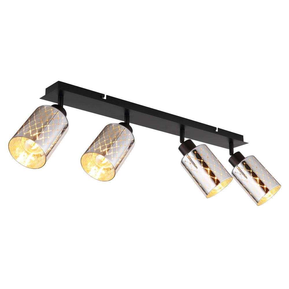 Design plafondlamp Alonso 4-lichts zwart