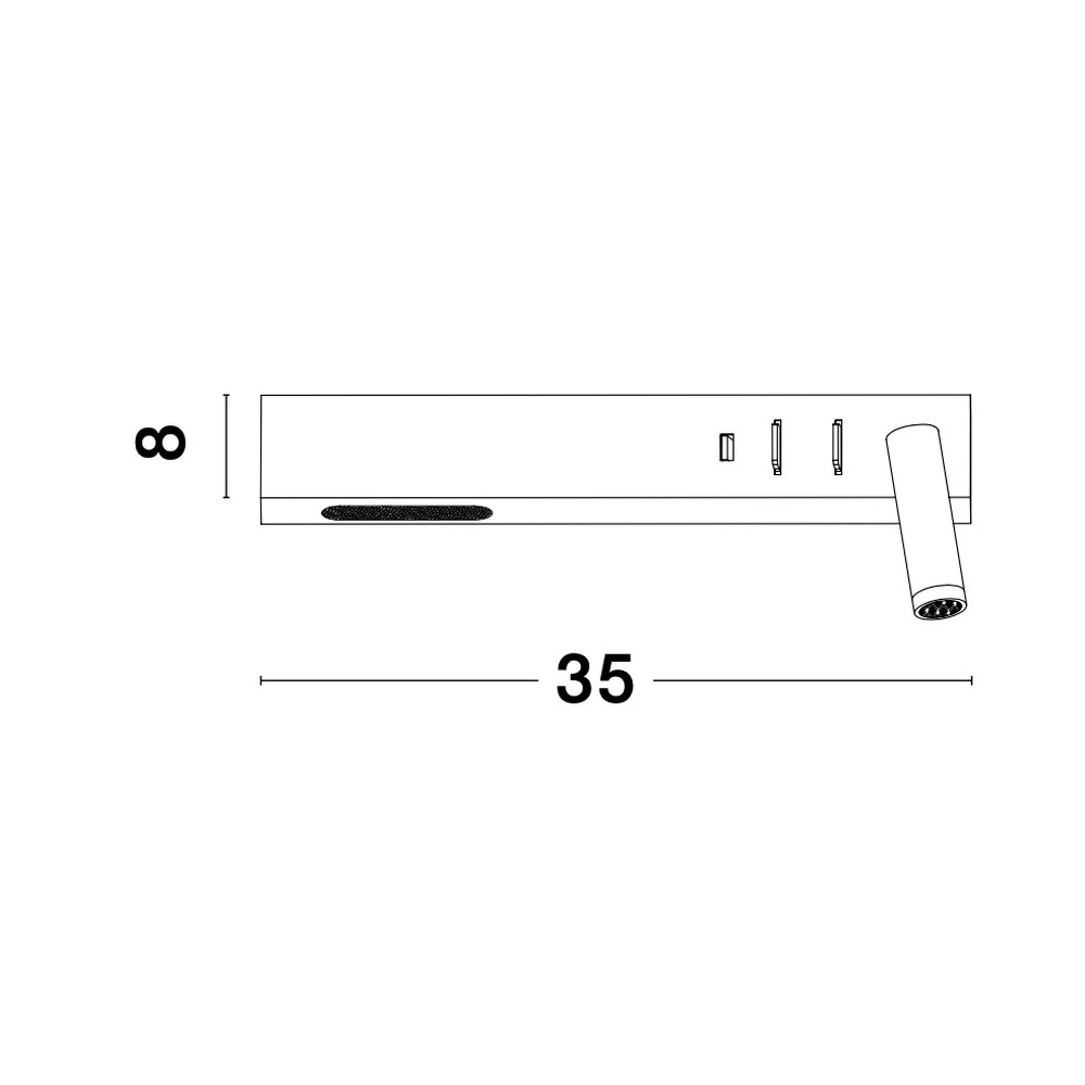 Bedlampje Vida rechts zwart met usb Lyora 5212017427854