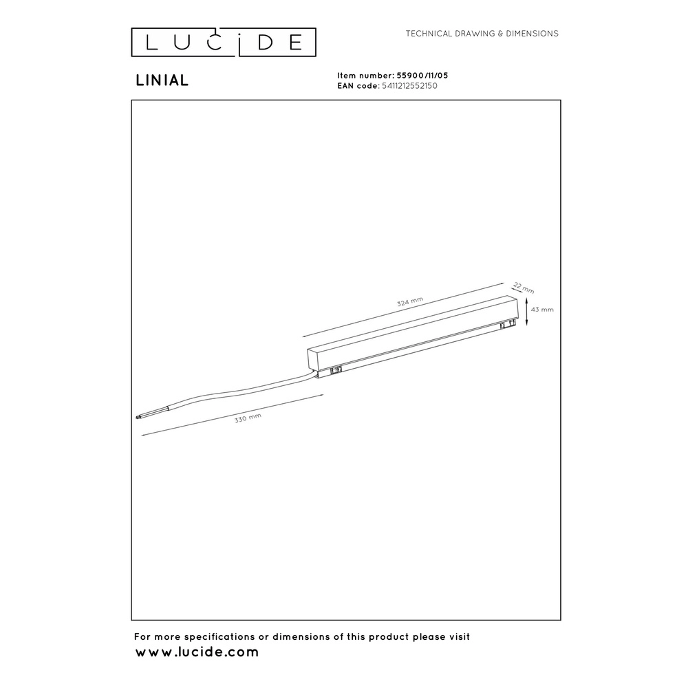 Opbouwdriver 1-fase Linial champagne Premium by Lucide 5411212552150