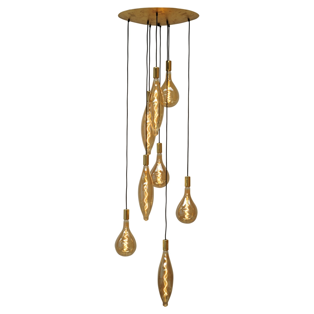 Gouden hanglamp Aton 8-lichts