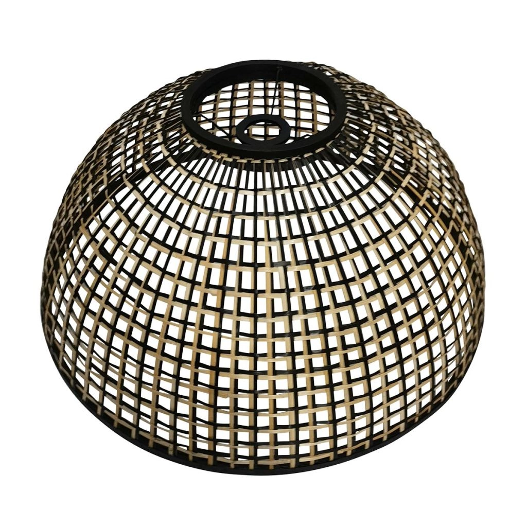 Zwarte wandlamp Nox Light met bamboe kap Ø60cm Steinhauer 8712746182019