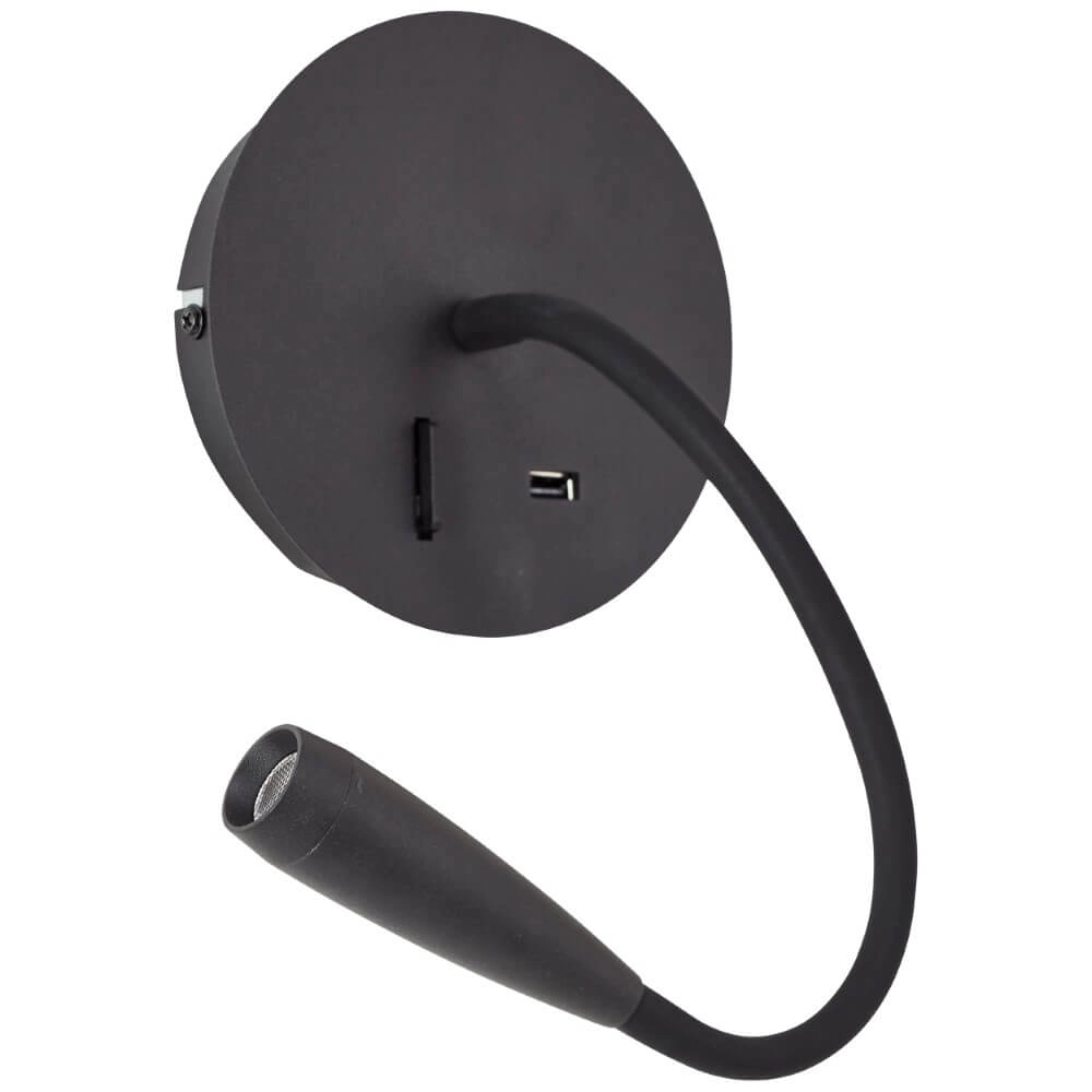 Flexibele wandlamp Jutta zwart Brilliant 4004353425820
