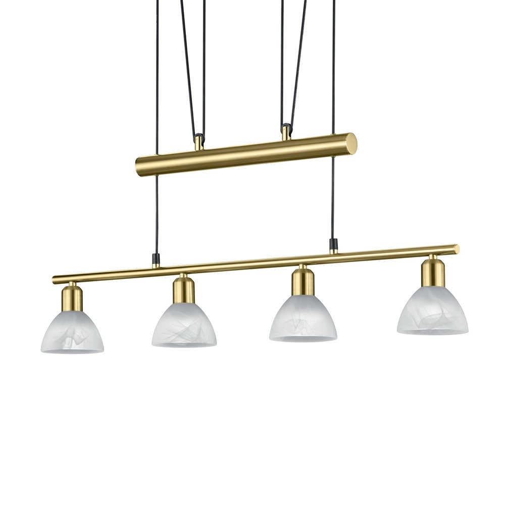 Landelijke hanglamp Levisto 4-lichts goud Trio 4017807281798