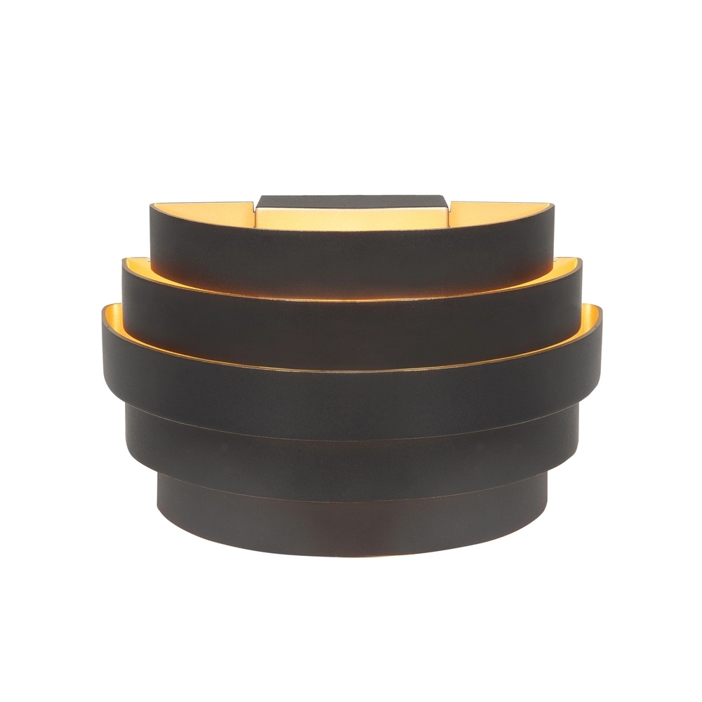 Design wandlamp Scudo zwart met goud 20cm