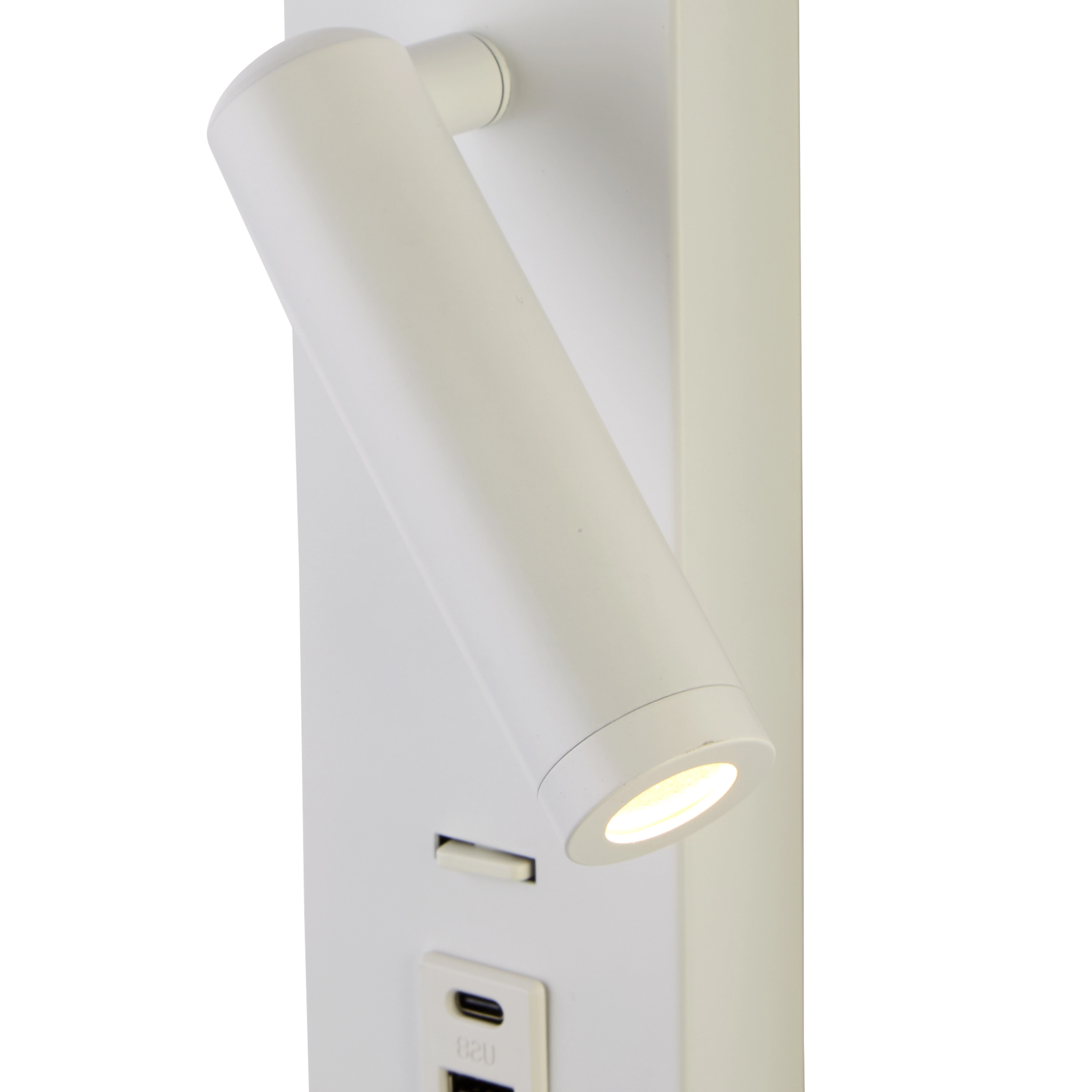 Wit bedlampje Marlow met USB Lyora 5053423275864
