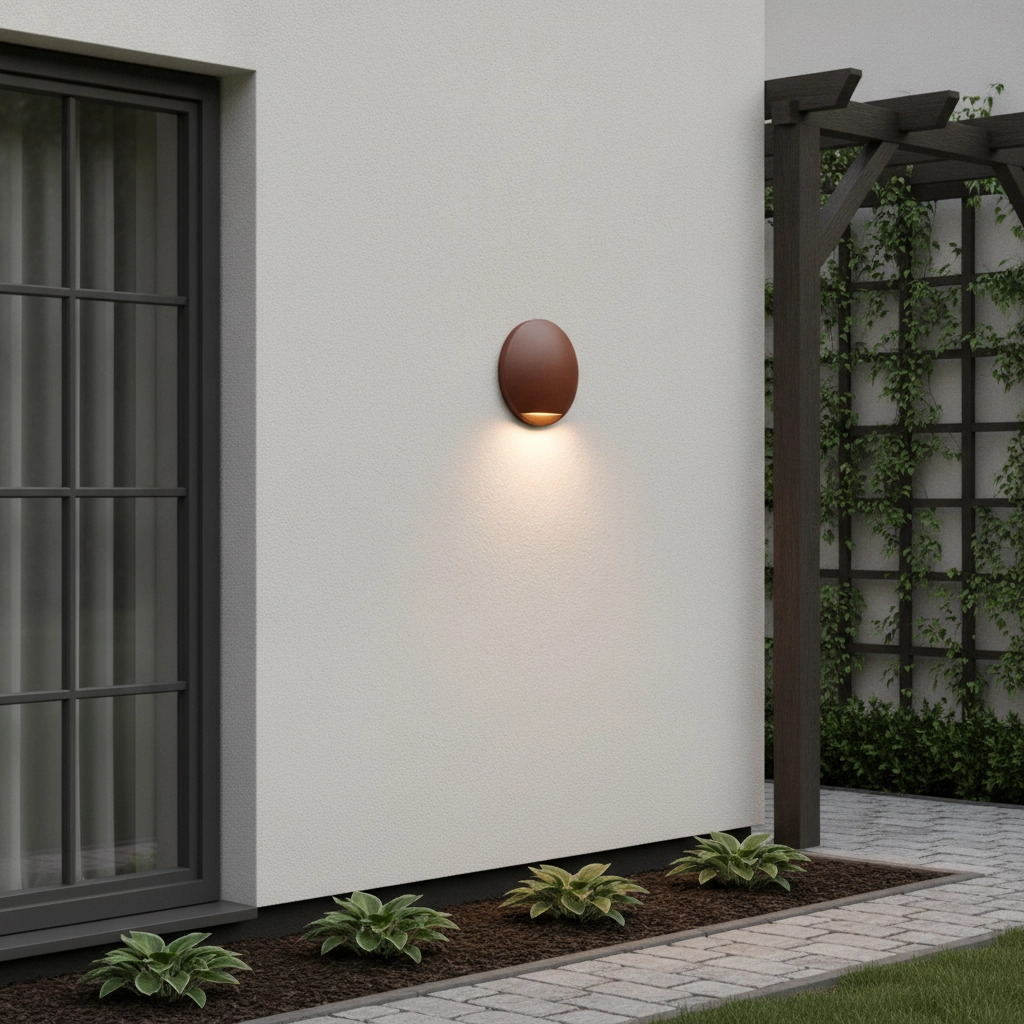 Wandlamp Passo enkel roestbruin
