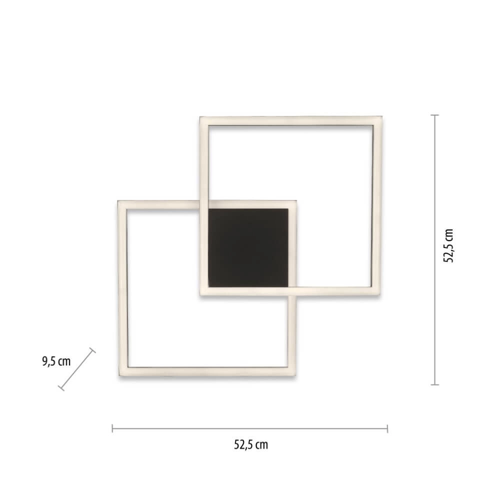 Design plafondlamp Q-Marko vierkant Paul Neuhaus 4012248366622