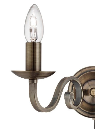 Klassieke wandlamp Richmond 2-lichts bronsbruin Searchlight 5053423056425