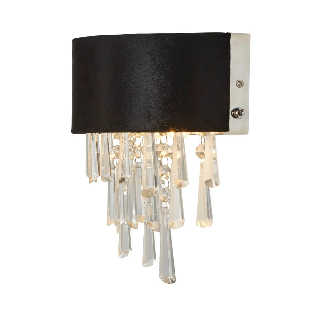 Wandlamp Glamour zwart met chroom Searchlight 5053423244129