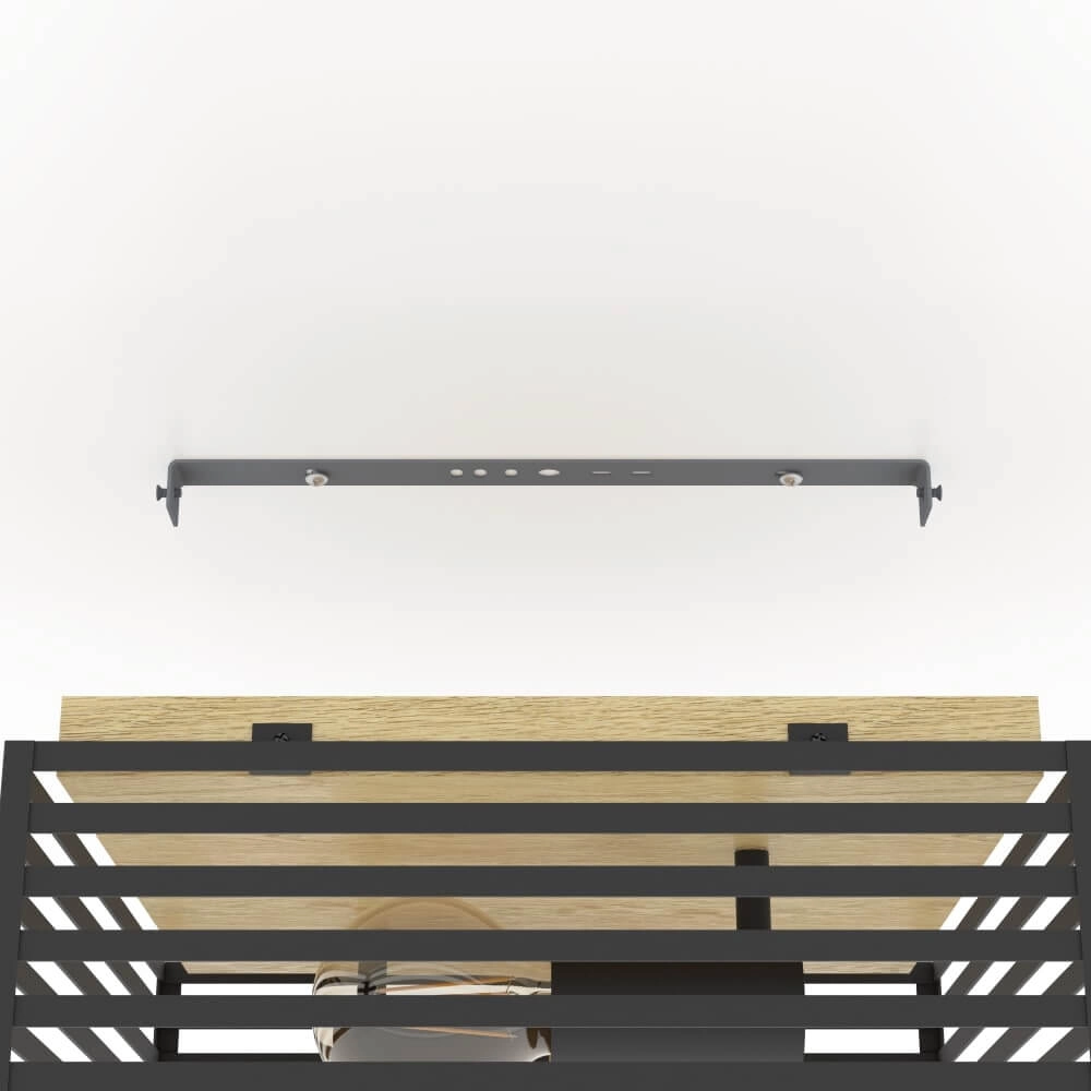 Plafondlamp Cidraz vierkant met hout Stars of Light 9008606242733