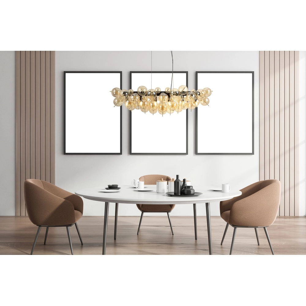 Unieke hanglamp Udo amber glas 100cm Globo 9007371474271