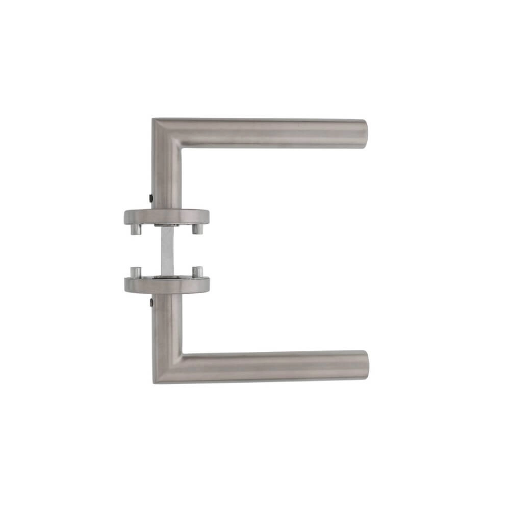 Deurklink Hoek 90 rozet met nok RVS Intersteel 8714186129678