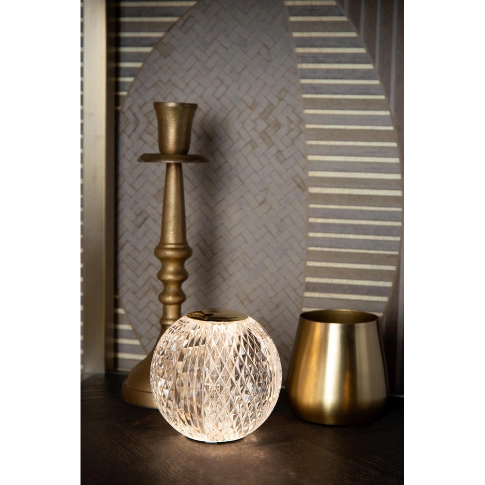 Gouden tafellampje Cintra oplaadbaar Ø 9cm - 3000K Lucide 5411212134356