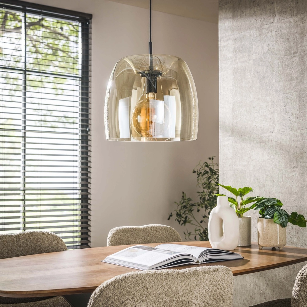 Glazen hanglamp Drift Ø 35cm - amber glas Lyora 8716803512689