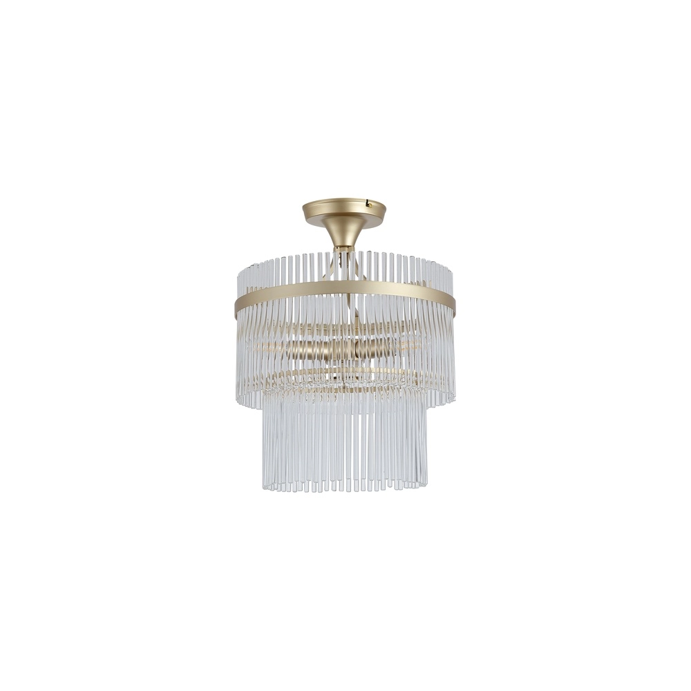 Plafondlamp Lara goud met helder glas Searchlight 5053423301471