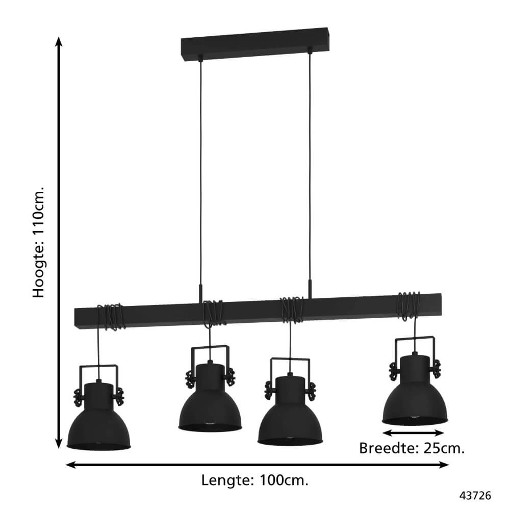 Landelijke eet hanglamp Shirebrook Eglo 9002759437268