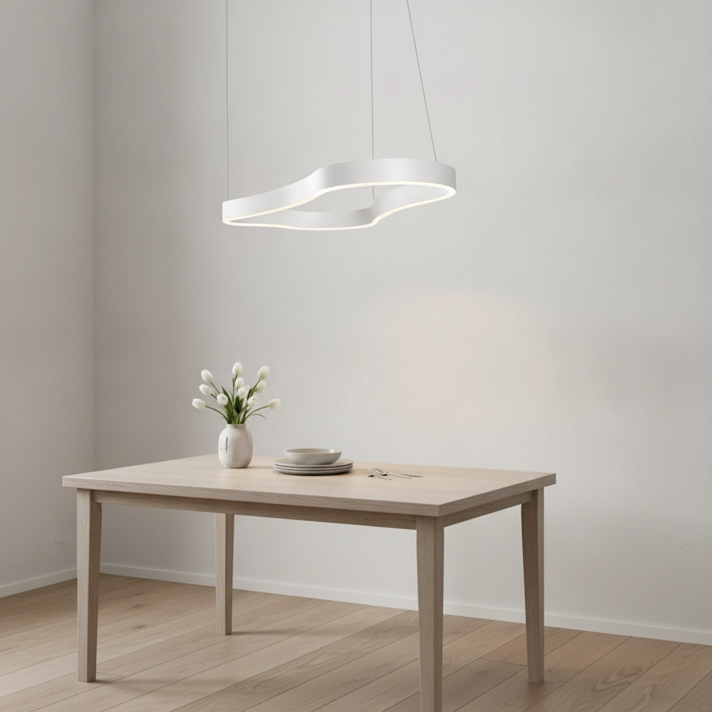 Natuurlijke vorm hanglamp Dussa wit 90cm