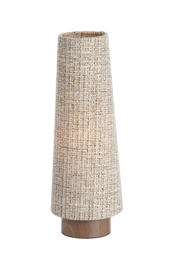Gevlochten tafellamp Howie hout Ø 19cm