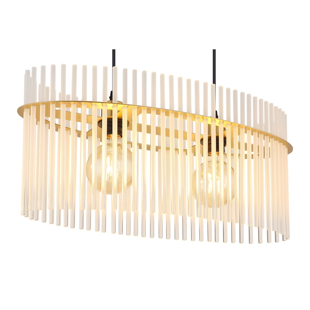 Hanglamp Gorley goud met witte glas staafjes Globo 9007371509140