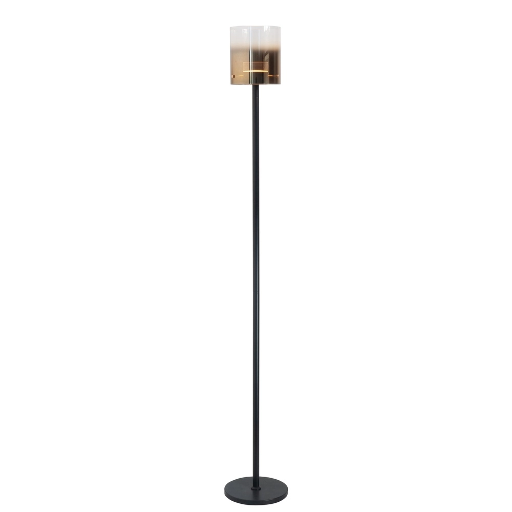 Vloerlamp Salerno zwart met goud glas