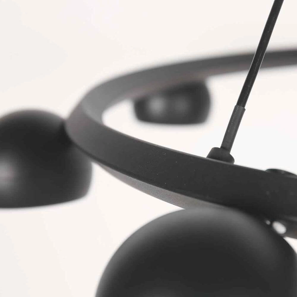 8-lichts hanglamp Marcadore rond zwart Steinhauer 8712746176636