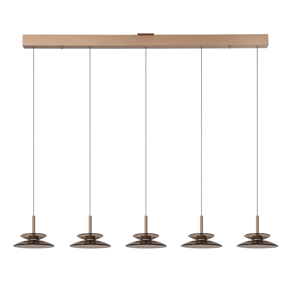 Eetkamer hanglamp Santiago led - champagne - 5x Ø 23cm Premium by Lucide 5411212221902