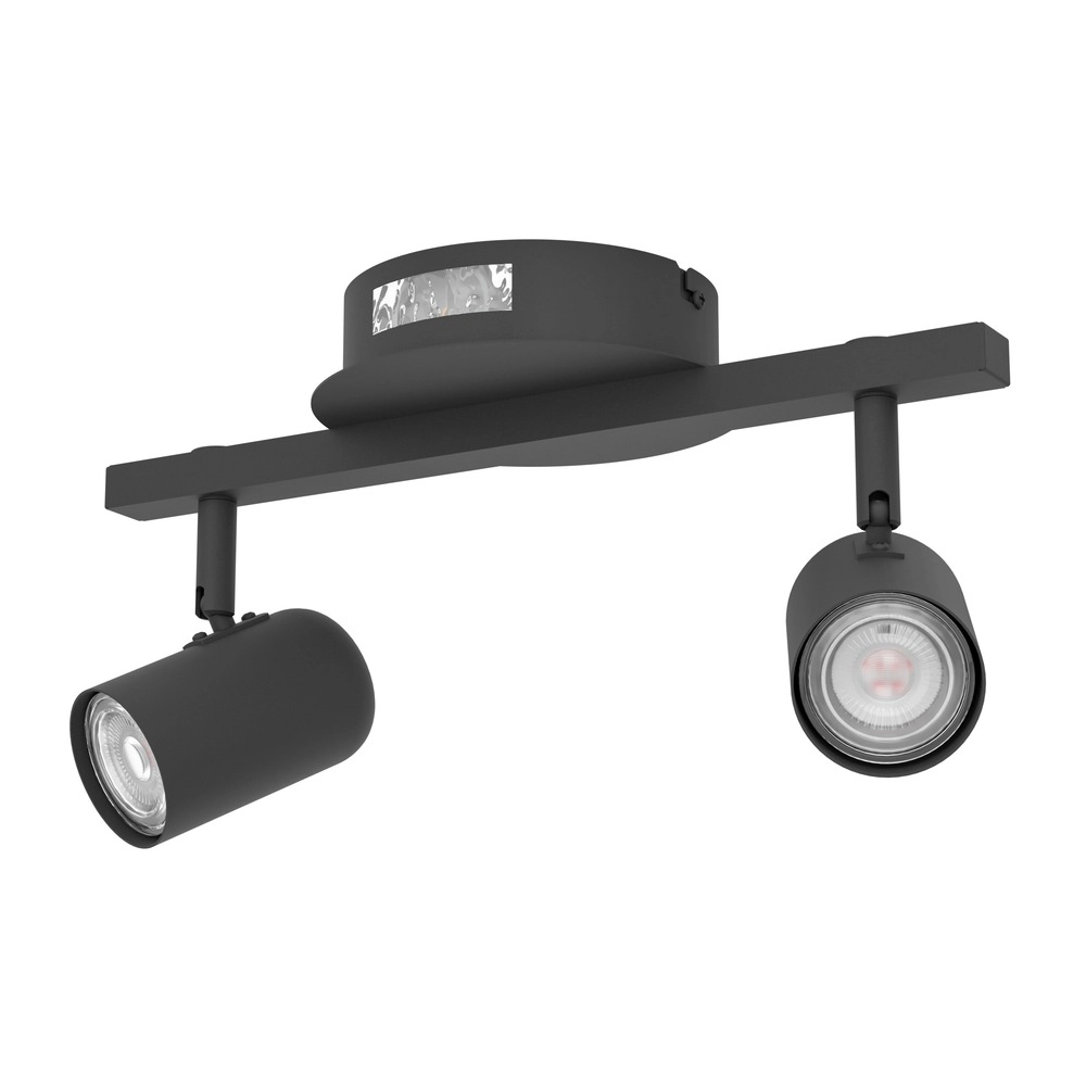 Opbouwspot Montemurro 2-lichts zwart Eglo 9008606392216